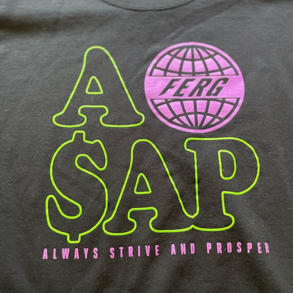 ASAP FERG Size M/L Black Cotton Sweater Pullover Always Strive And Prosper - Picture 2 of 4